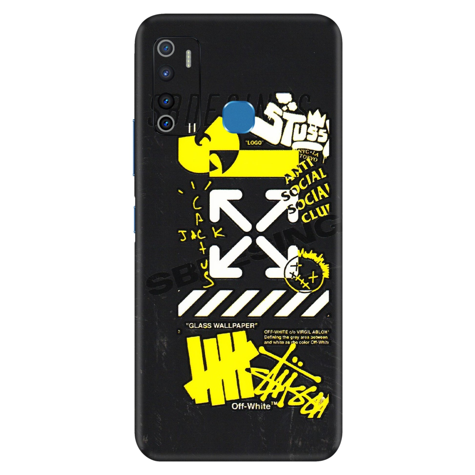 INFINIX Phone Skins (All Models) - Anti Social Graffiti - 3D Embossed Finish (L-198) Infinix Hot 9
