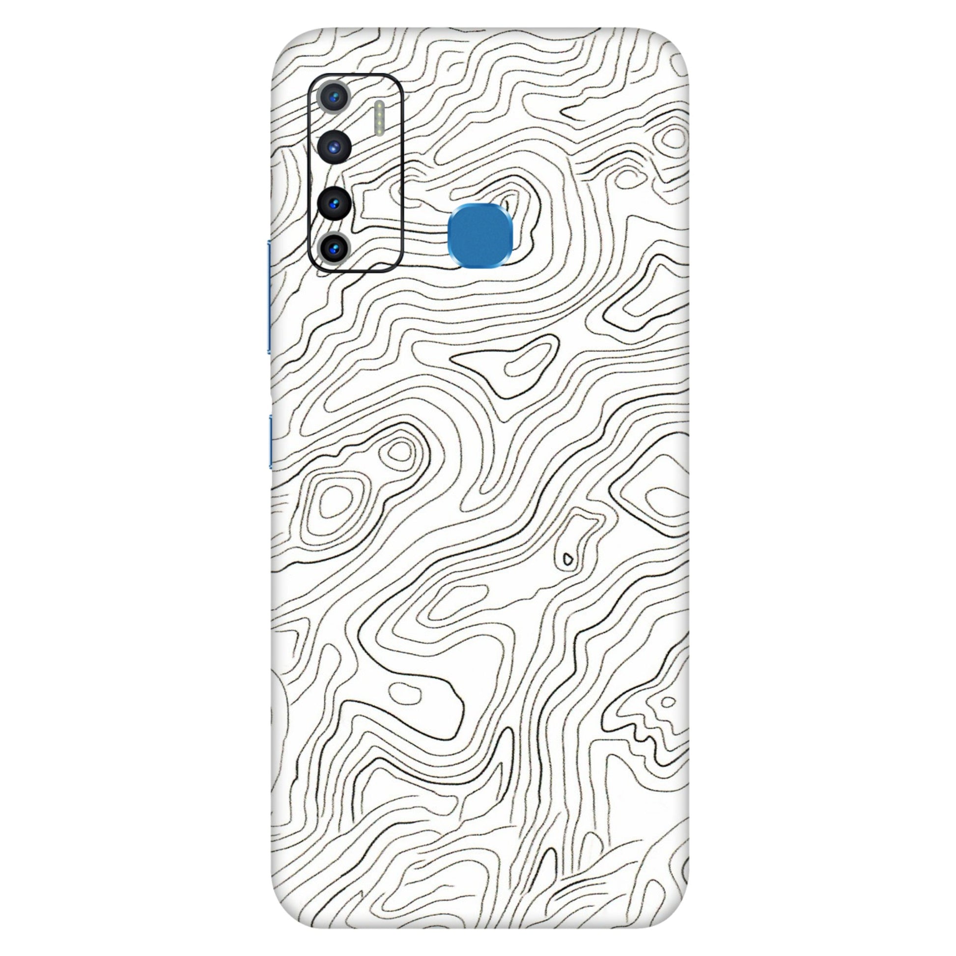 INFINIX Phone Skins (All Models) - White Black Swirls - 3D Embossed Finish (L-219) Infinix Hot 9