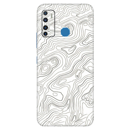INFINIX Phone Skins (All Models) - White Black Swirls - 3D Embossed Finish (L-219) Infinix Hot 9