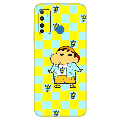 INFINIX Phone Skins (All Models) - Yellow Blue Shinchan Cute - 3D Embossed Finish (L-221) Infinix Hot 9