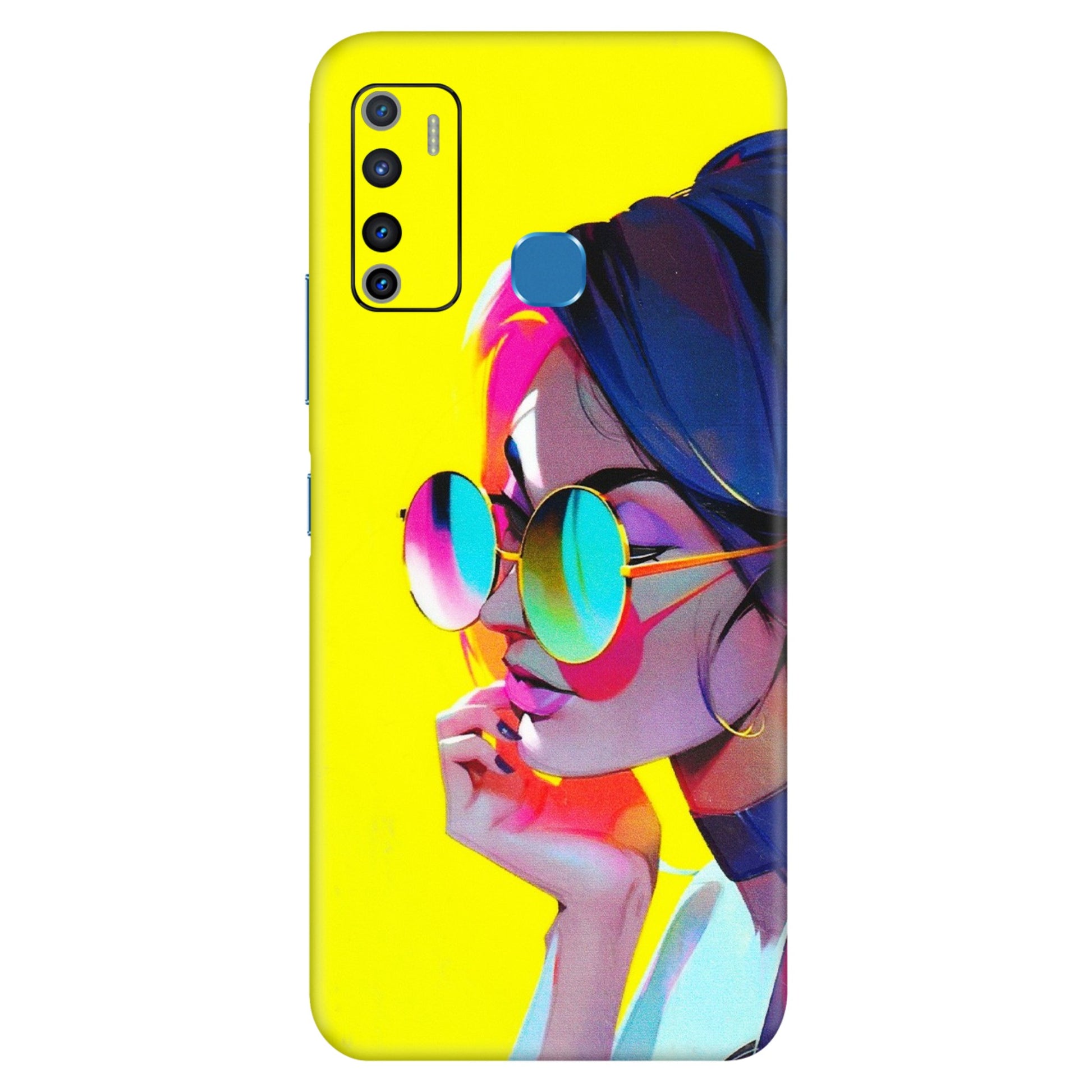 INFINIX Phone Skins (All Models) - Bold Stylish Girl - 3D Embossed Finish (L-222) Infinix Hot 9