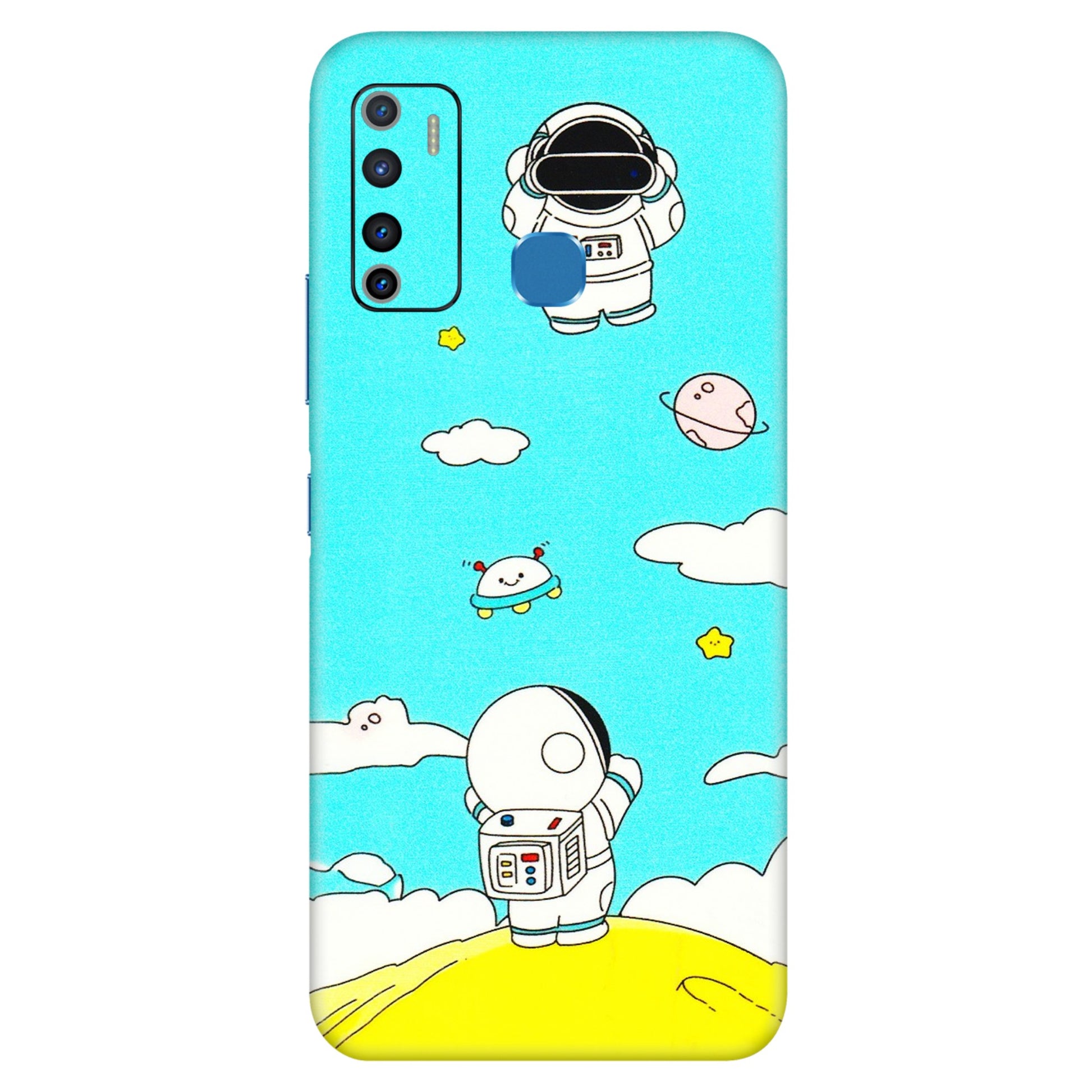 INFINIX Phone Skins (All Models) - Blue Skies Astro Float - 3D Embossed Finish (L-230) Infinix Hot 9