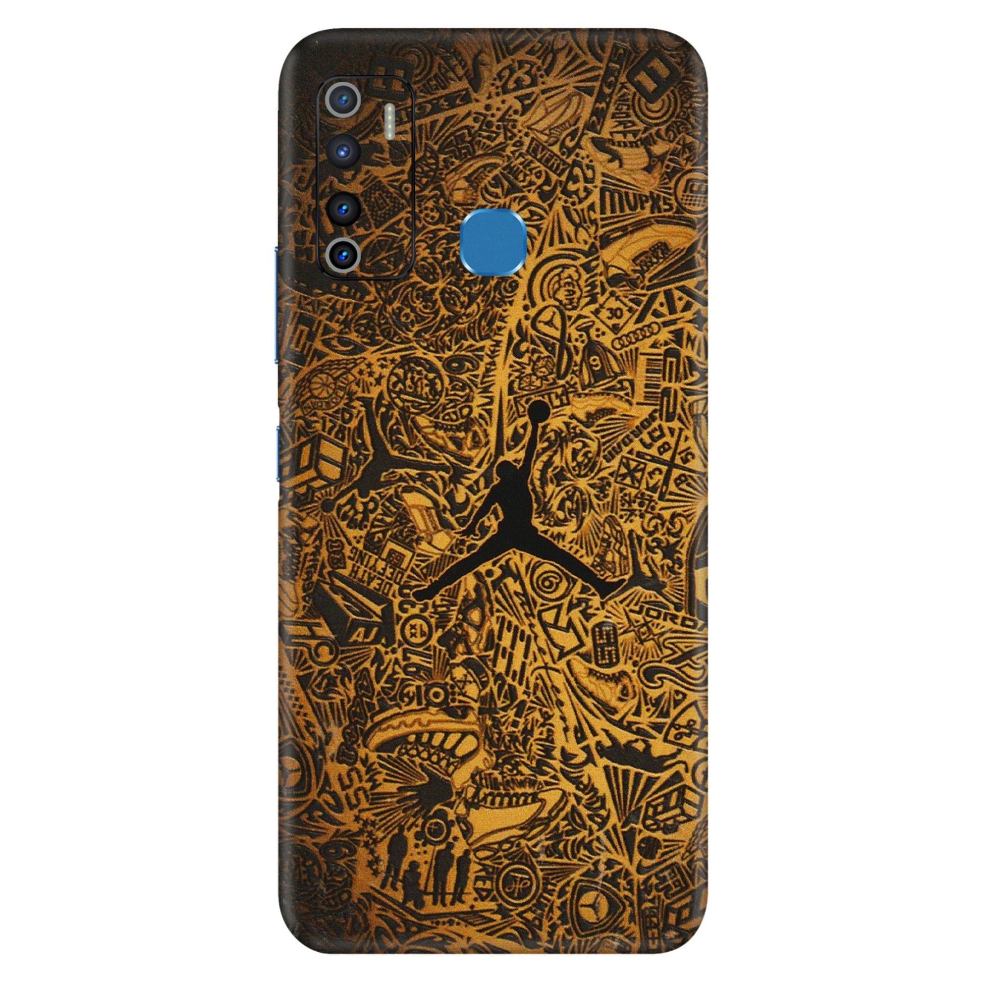 INFINIX Phone Skins (All Models) - Premium Gold Basketball Player - 3D Embossed Finish (L-236) Infinix Hot 9