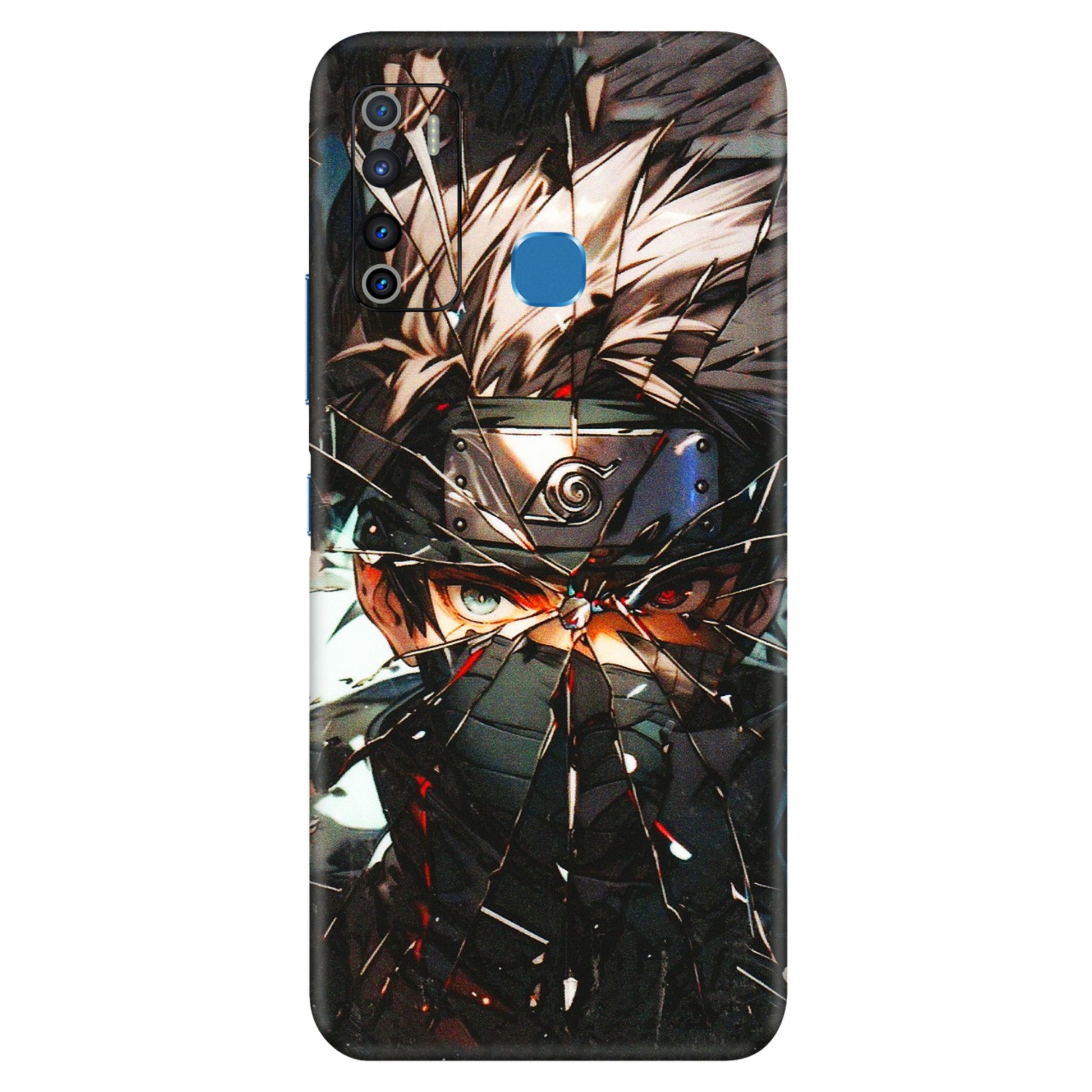 INFINIX Phone Skins (All Models) - Kakashi Shattered Glass Effect - 3D Embossed Finish (L-237) Infinix Hot 9