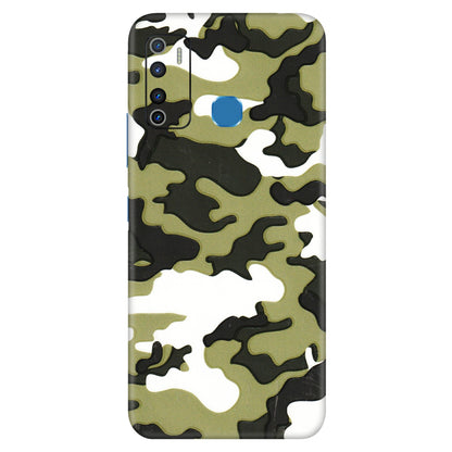 INFINIX Phone Skins (All Models) - Camouflages White And Green - 3D Embossed Finish (L-243) Infinix Hot 9