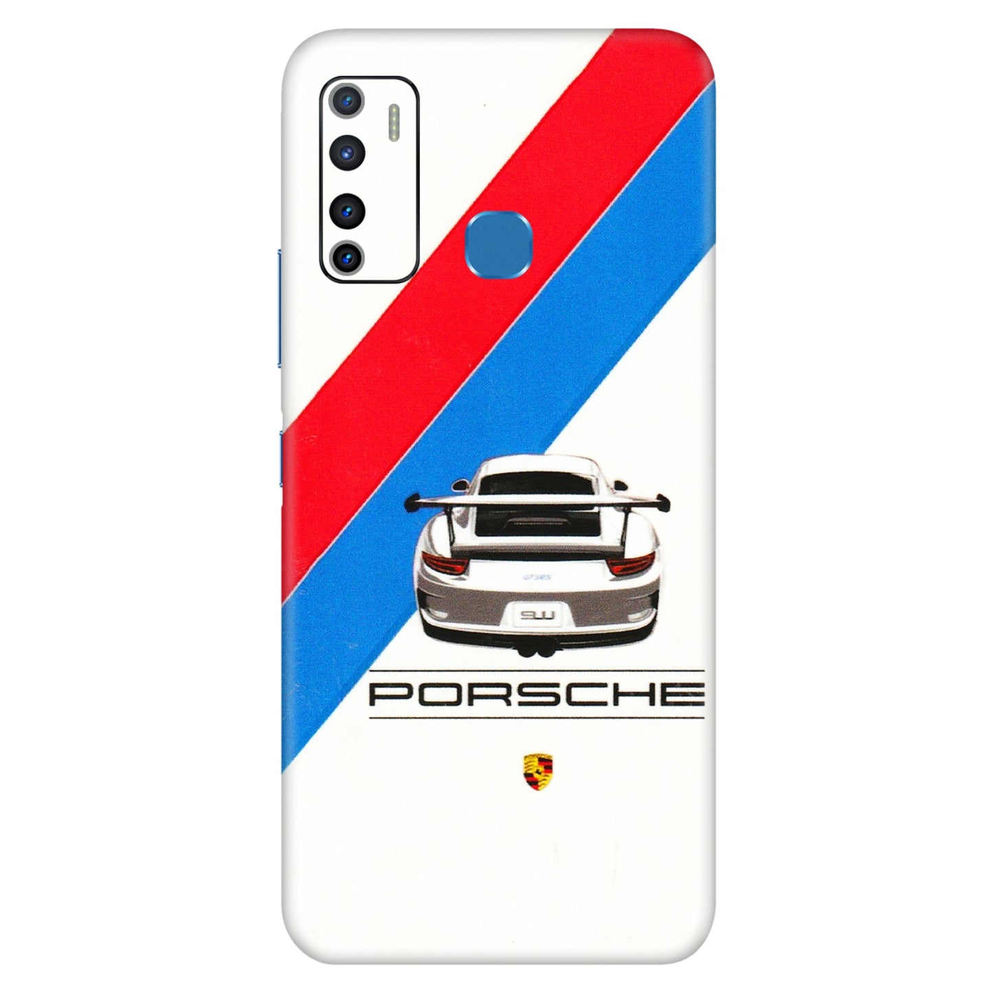 INFINIX Phone Skins (All Models) - Porche Car Sober Logo - 3D Embossed Finish (L-248) Infinix Hot 9