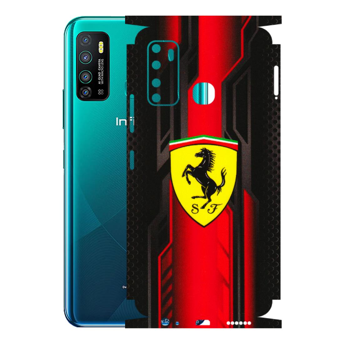 INFINIX Phone Skins (All Models) - Black Ferrari Logo - 3D Embossed Finish (L-253) Infinix Hot 9
