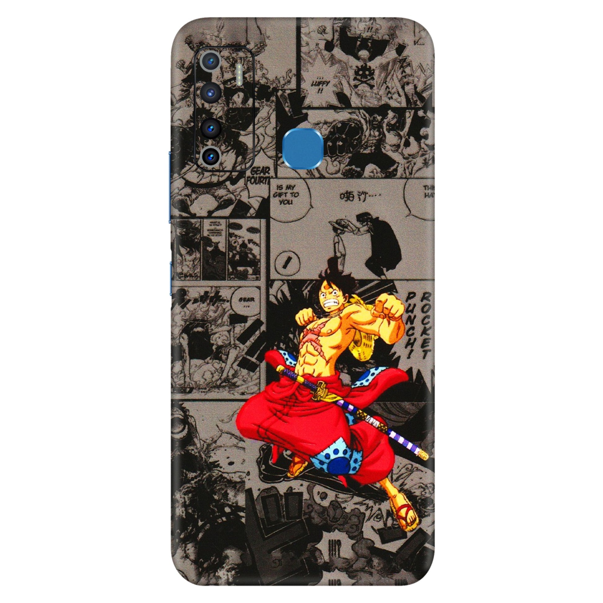 INFINIX Phone Skins (All Models) - One Piece Rocket Punch Manga - 3D Embossed Finish (L-25) Infinix Hot 9