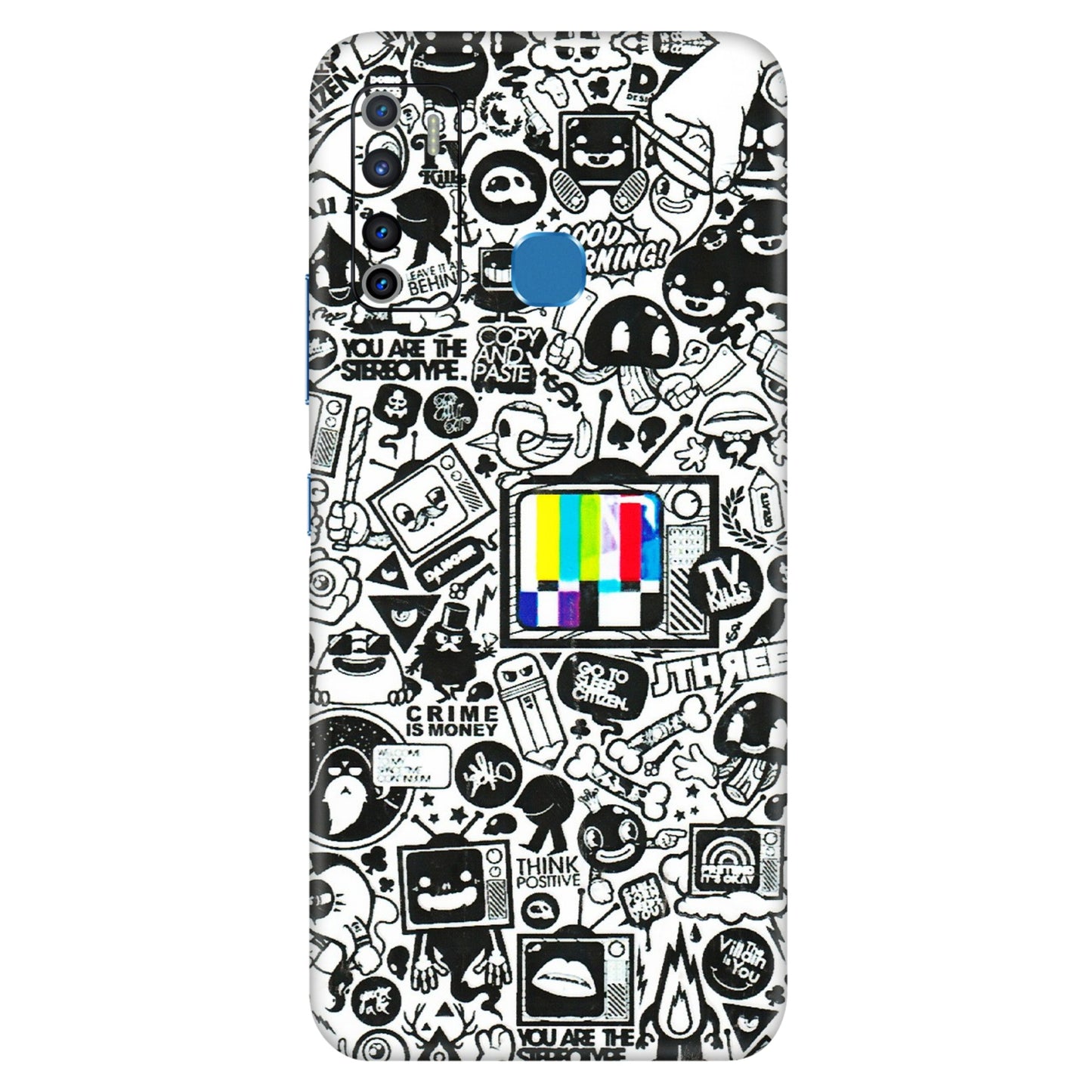 INFINIX Phone Skins (All Models) - Doodles Positive Art - 3D Embossed Finish (L-263) Infinix Hot 9
