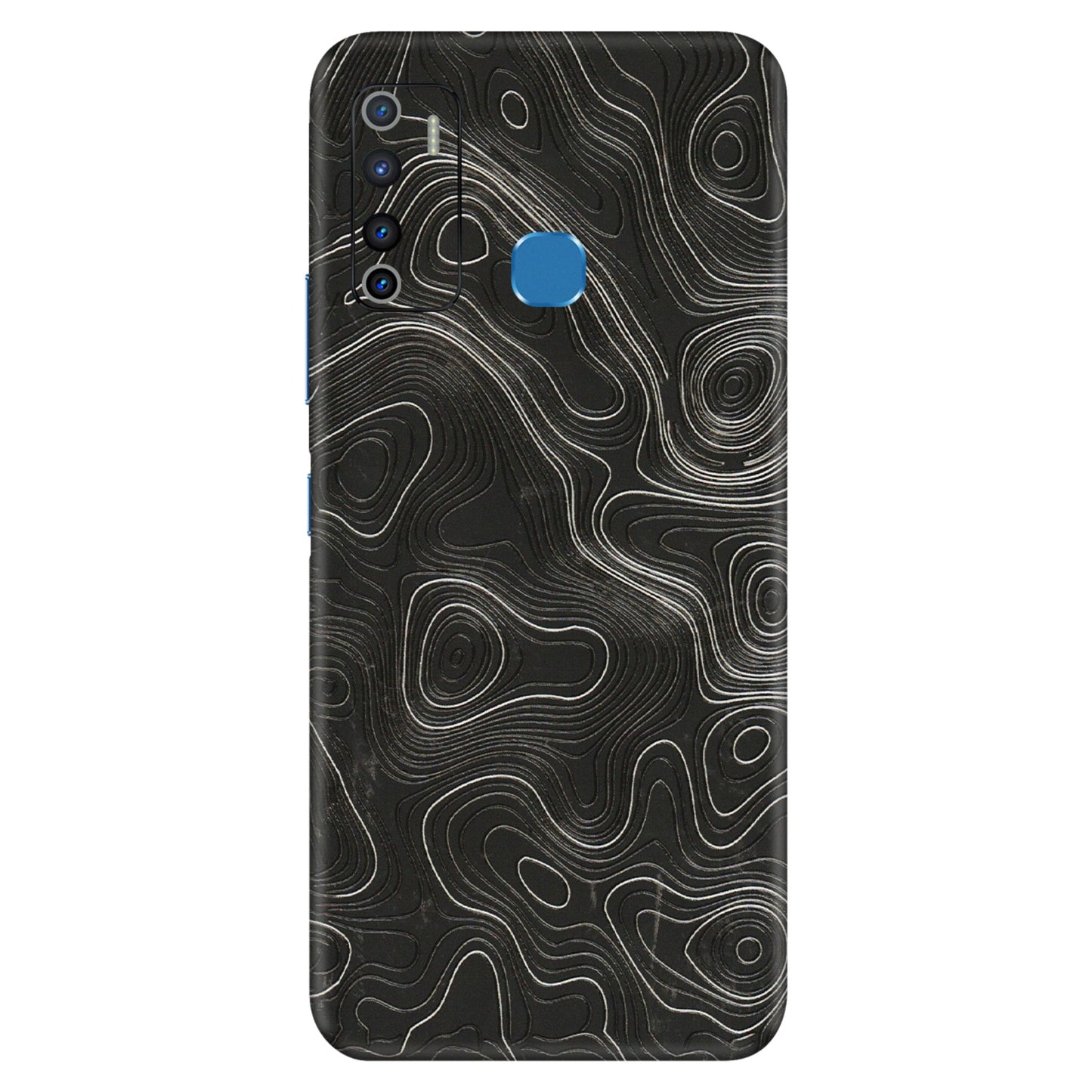 INFINIX Phone Skins (All Models) - Abstract White Line Map - 3D Embossed Finish (L-269) Infinix Hot 9