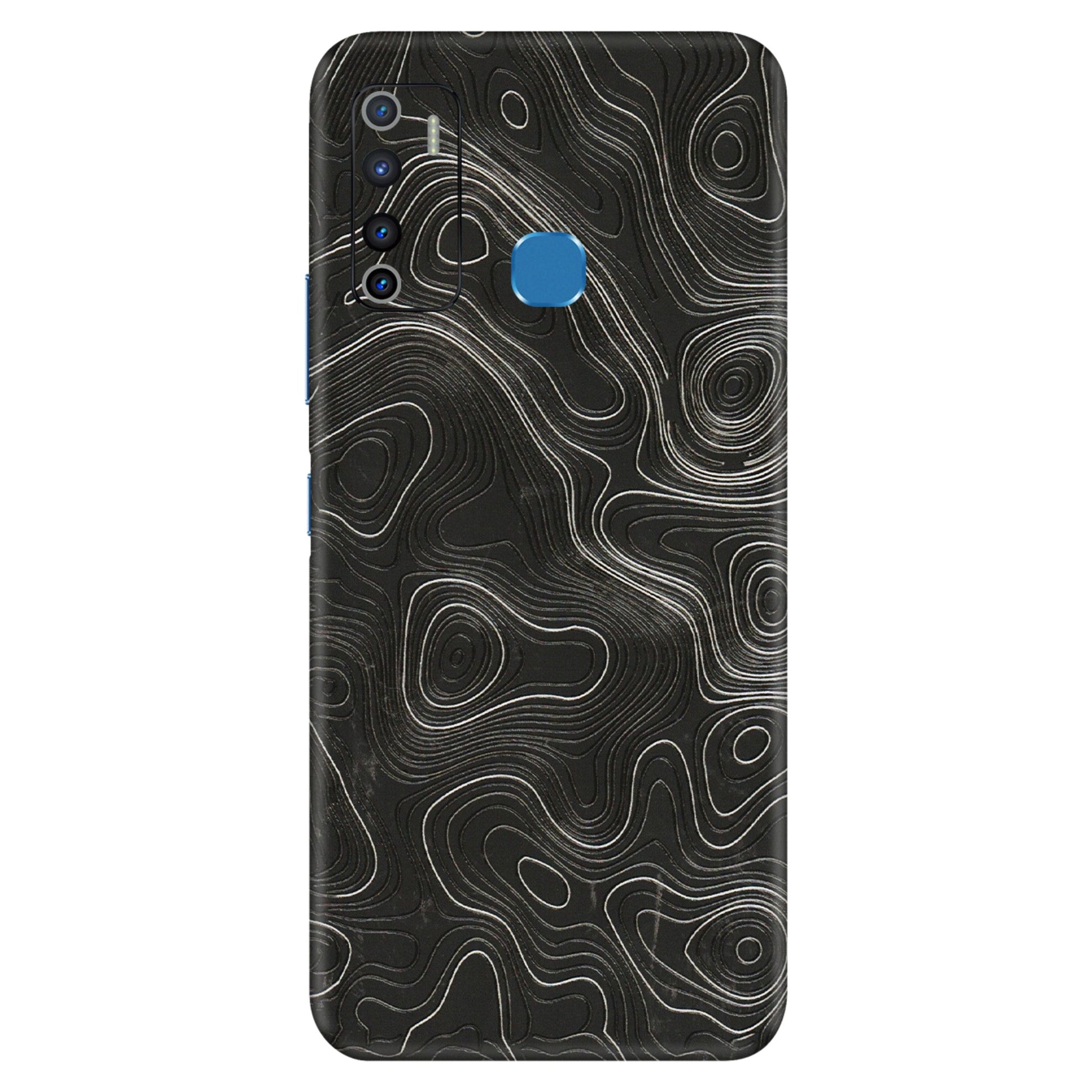 INFINIX Phone Skins (All Models) - Abstract White Line Map - 3D Embossed Finish (L-269) Infinix Hot 9