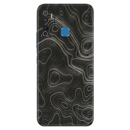 INFINIX Phone Skins (All Models) - Abstract White Line Map - 3D Embossed Finish (L-269) Infinix Hot 9