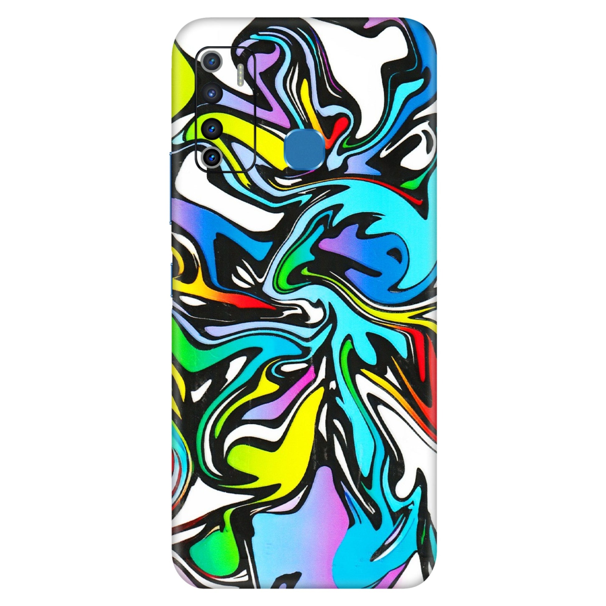 INFINIX Phone Skins (All Models) - Abstract Colour Paints - 3D Embossed Finish (L-271) Infinix Hot 9