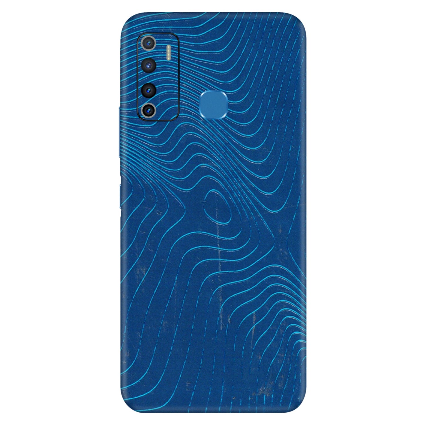 INFINIX Phone Skins (All Models) - Abstract Blue Line Map - 3D Embossed Finish (L-272) Infinix Hot 9
