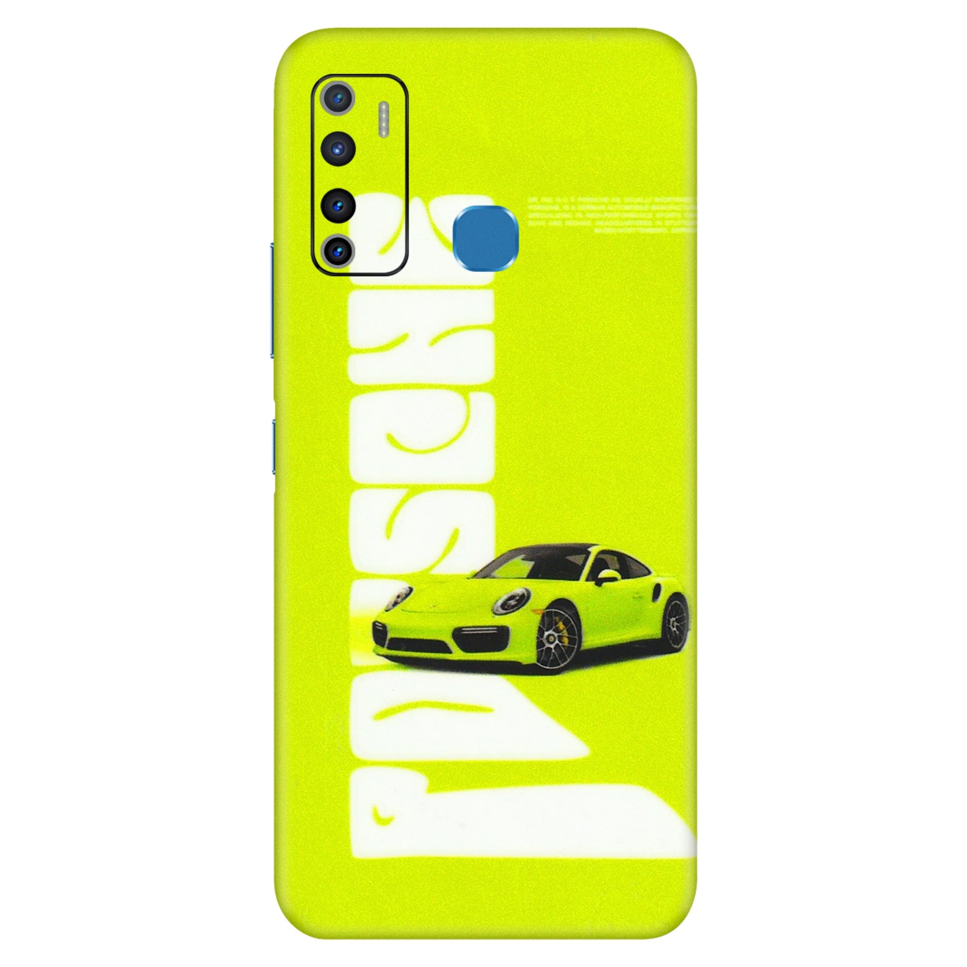 INFINIX Phone Skins (All Models) - Lime Green Porche - 3D Embossed Finish (L-30) Infinix Hot 9
