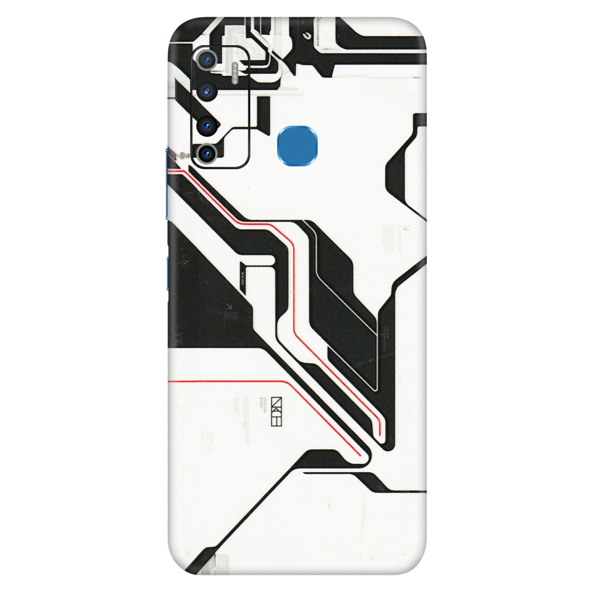 INFINIX Phone Skins (All Models) - White Techy Logo - 3D Embossed Finish (L-312) Infinix Hot 9