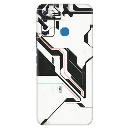 INFINIX Phone Skins (All Models) - White Techy Logo - 3D Embossed Finish (L-312) Infinix Hot 9