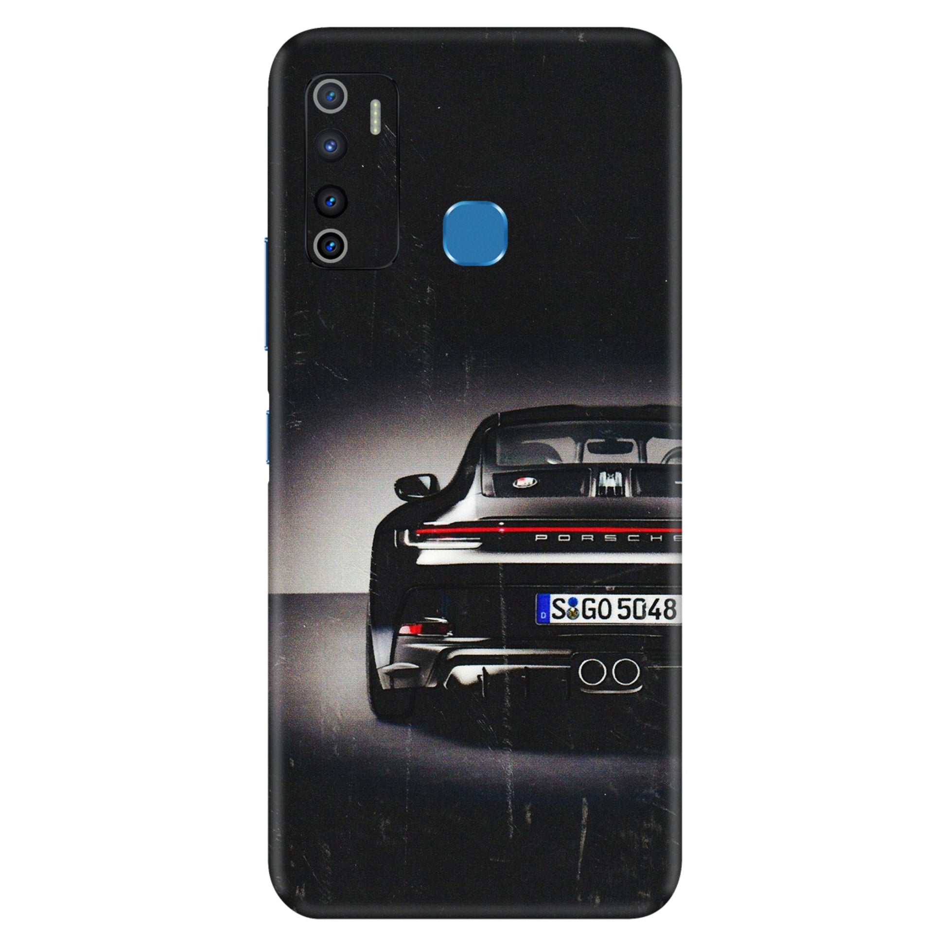 INFINIX Phone Skins (All Models) - New Black Porsche GT3 - 3D Embossed Finish (L-327) Infinix Hot 9