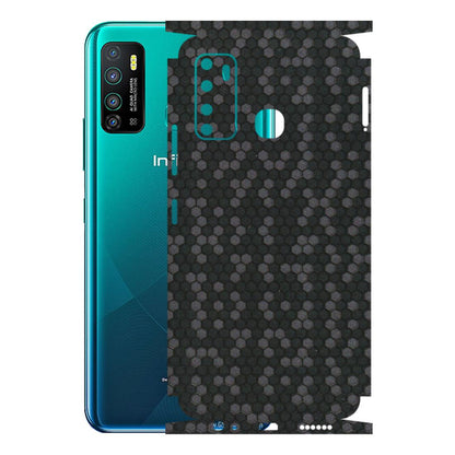 INFINIX Phone Skins (All Models) - Black Grey Honeycomb Sober - 3D Embossed Finish (L-85) Infinix Hot 9