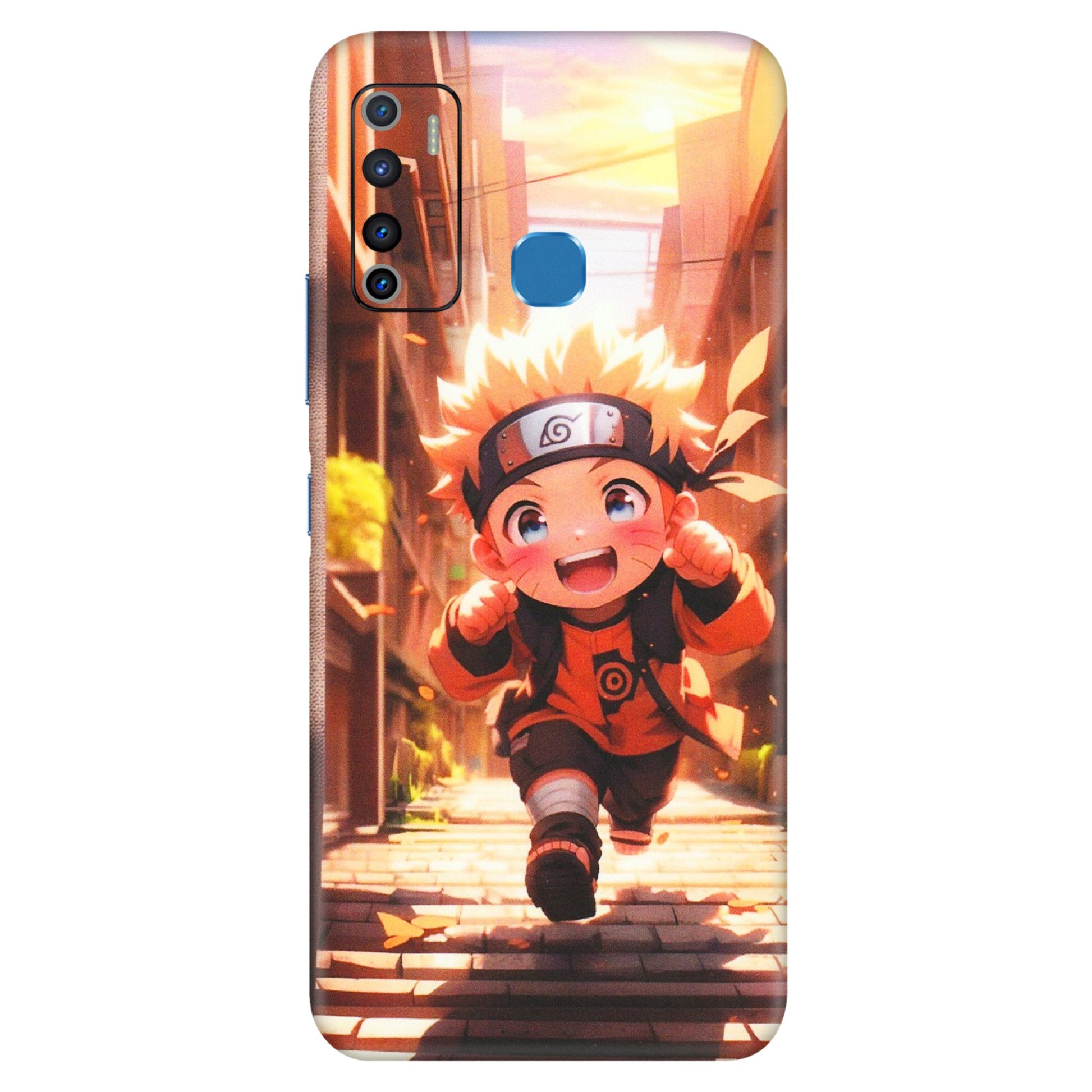 INFINIX Phone Skins (All Models) - Naruto Cute Toon Running - Matte Finish (M-04) Infinix Hot 9