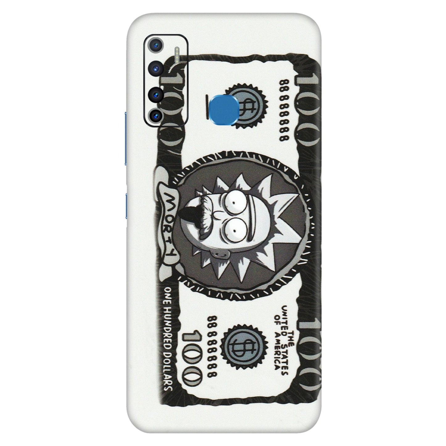 INFINIX Phone Skins (All Models) - Rick And Morty Hundred Dollar Anime - Matte Finish (M-161) Infinix Hot 9
