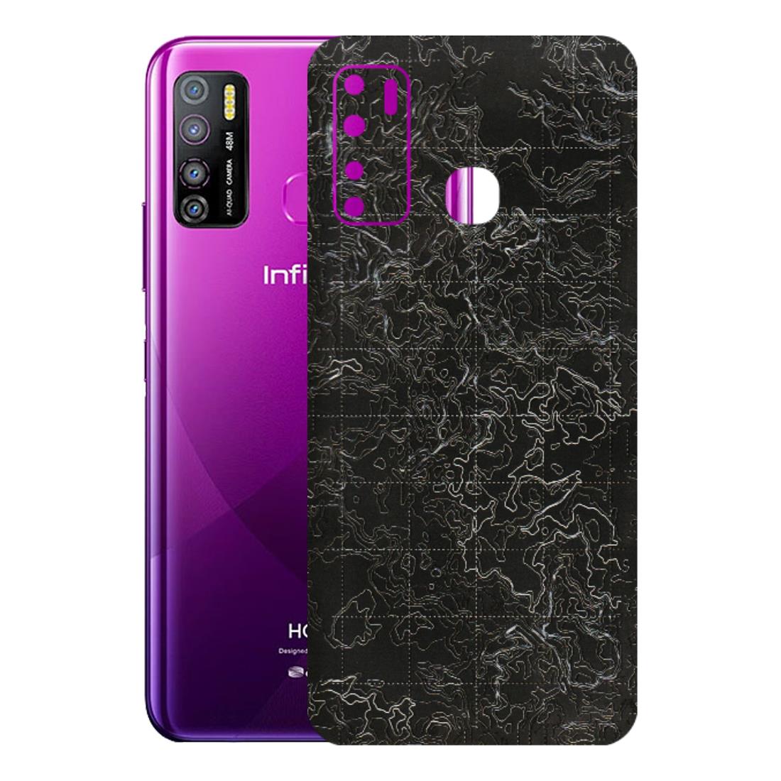 INFINIX Phone Skins (All Models) - Black map Texture - 3D Embossed Finish (L-201) Infinix Hot 9 PRO