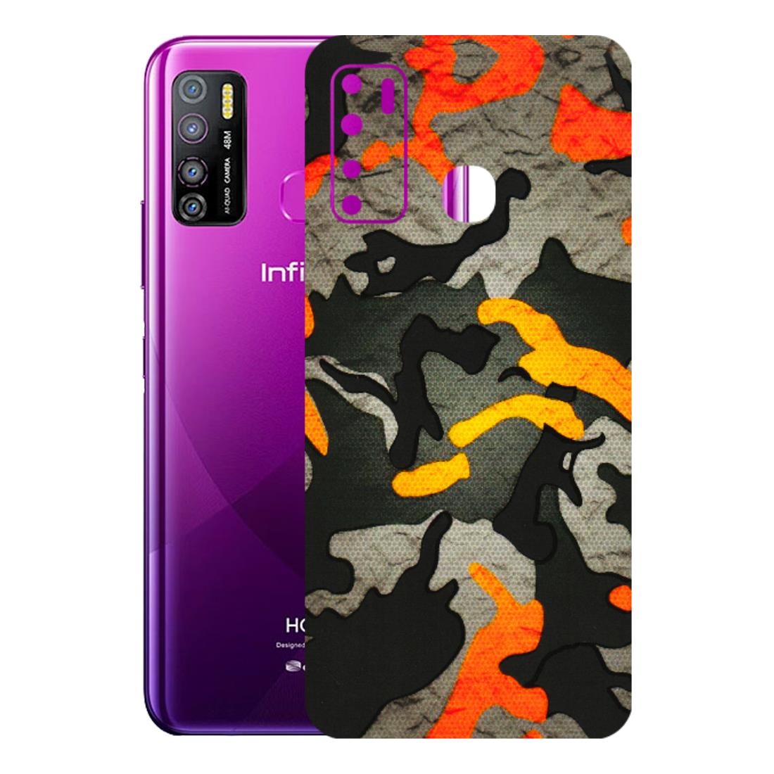 INFINIX Phone Skins (All Models) - Orange Camouflage - 3D Embossed Finish (L-204) Infinix Hot 9 PRO