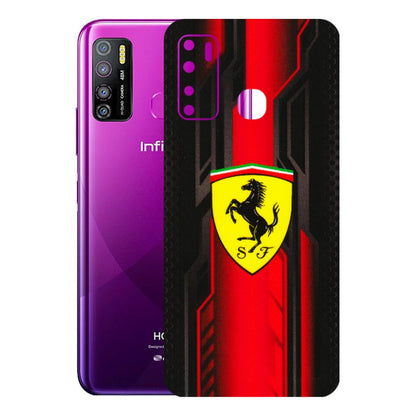 INFINIX Phone Skins (All Models) - Black Ferrari Logo - 3D Embossed Finish (L-253) Infinix Hot 9 PRO