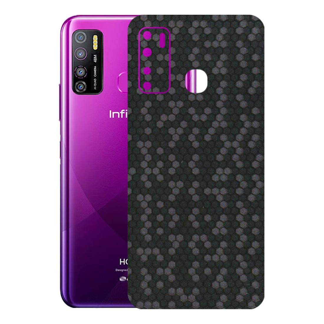 INFINIX Phone Skins (All Models) - Black Grey Honeycomb Sober - 3D Embossed Finish (L-85) Infinix Hot 9 PRO