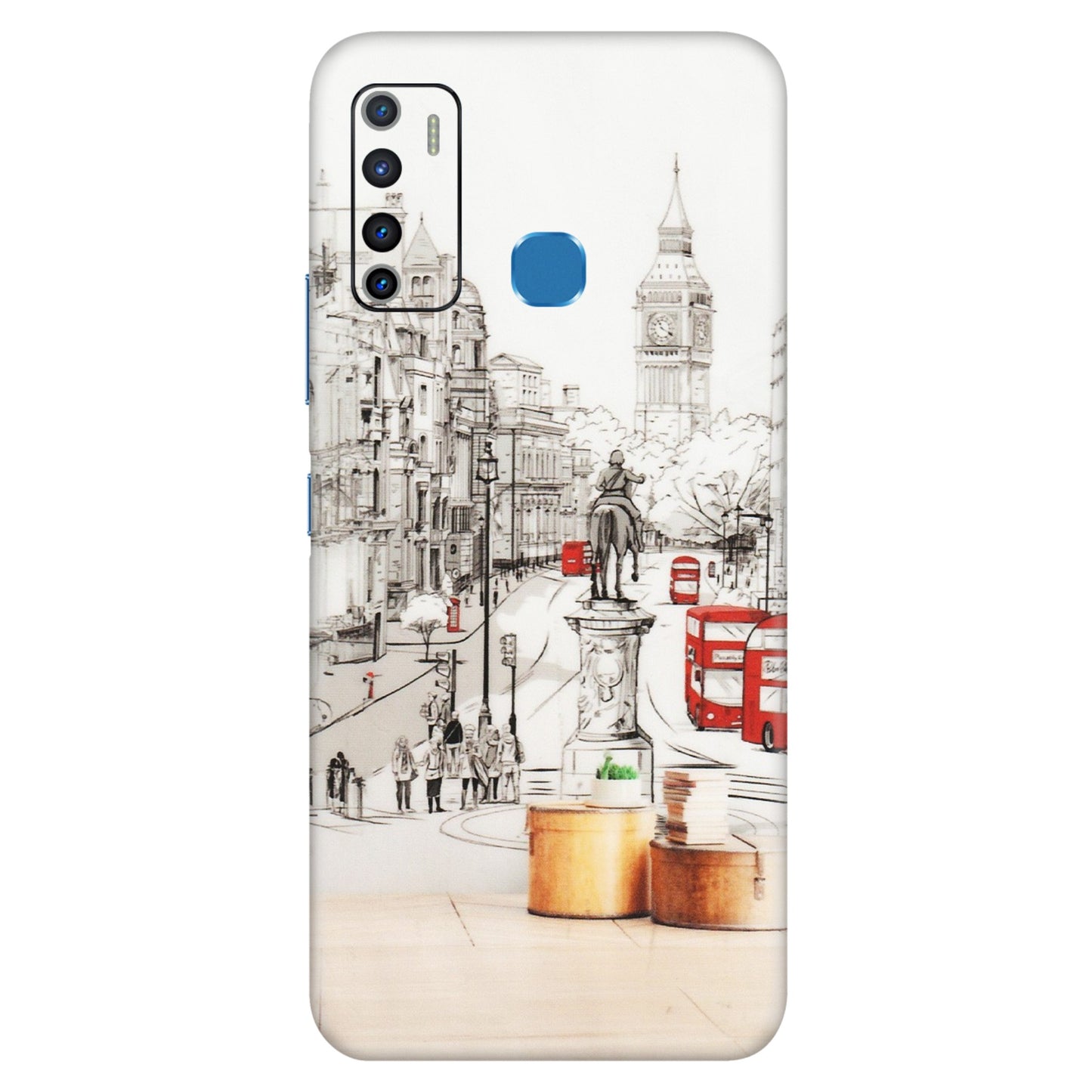 INFINIX Phone Skins (All Models) - London Street - Transparent Finish (T-02) Infinix Hot 9