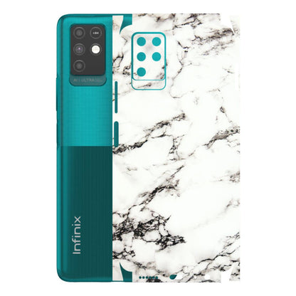 INFINIX Phone Skins (All Models) - Black and White Marble Texture - 3D Embossed Finish (L-124) Infinix Note 10