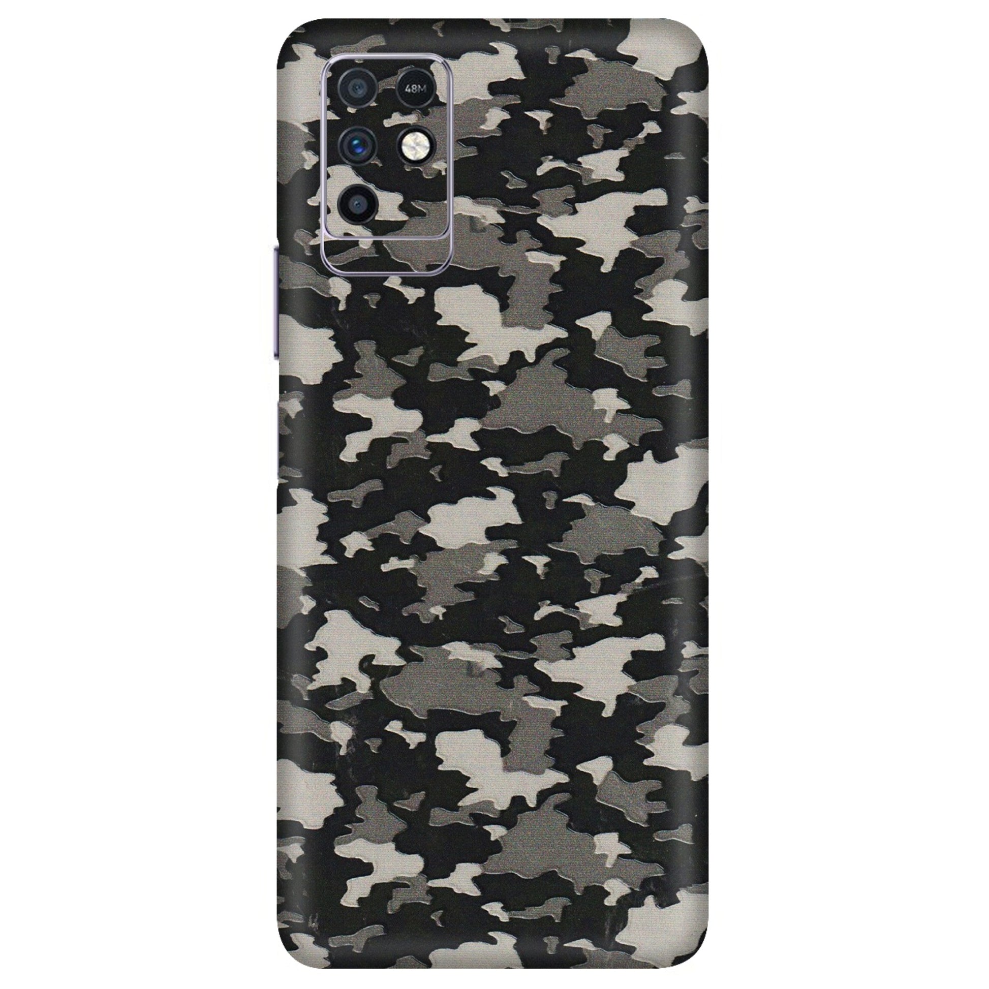 INFINIX Phone Skins (All Models) - Black/Grey Camoflaunge - 3D Embossed Finish (L-142) Infinix Note 10