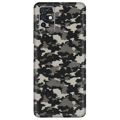 INFINIX Phone Skins (All Models) - Black/Grey Camoflaunge - 3D Embossed Finish (L-142) Infinix Note 10