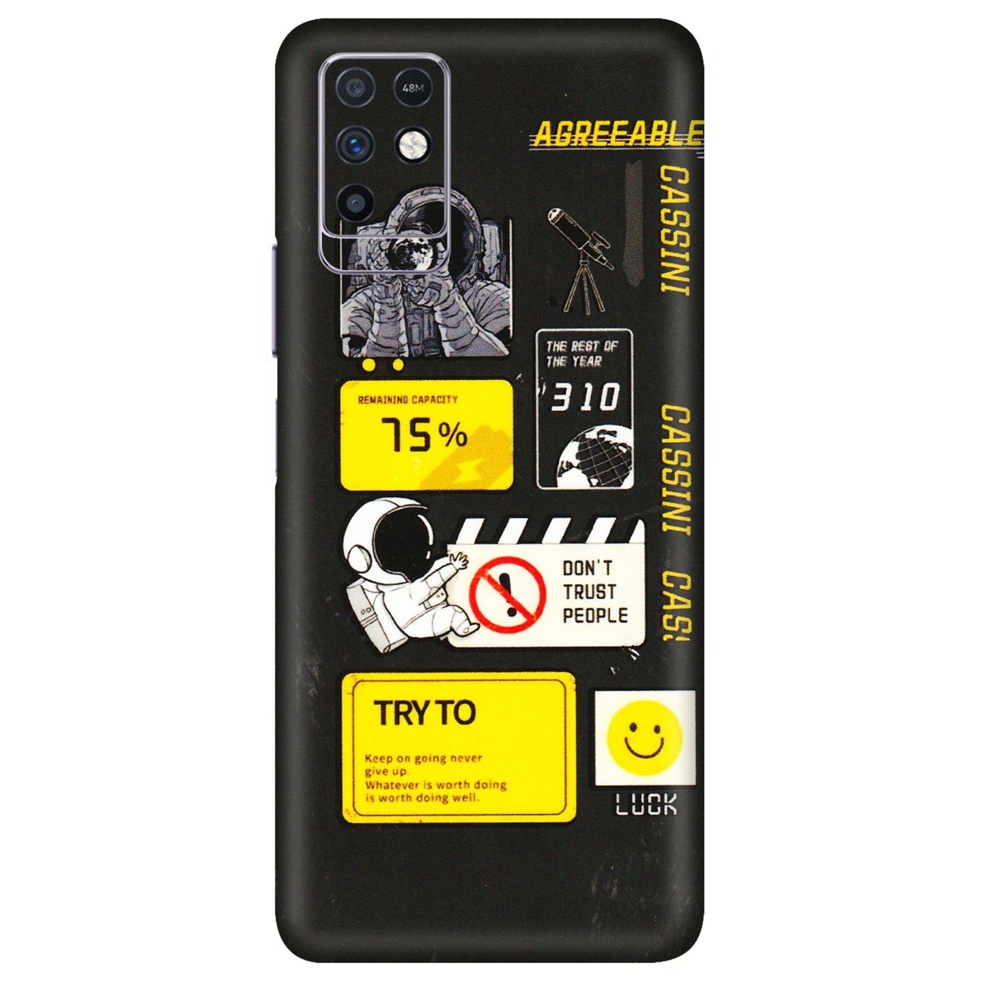 INFINIX Phone Skins (All Models) - Black Cassini - 3D Embossed Finish (L-161) Infinix Note 10