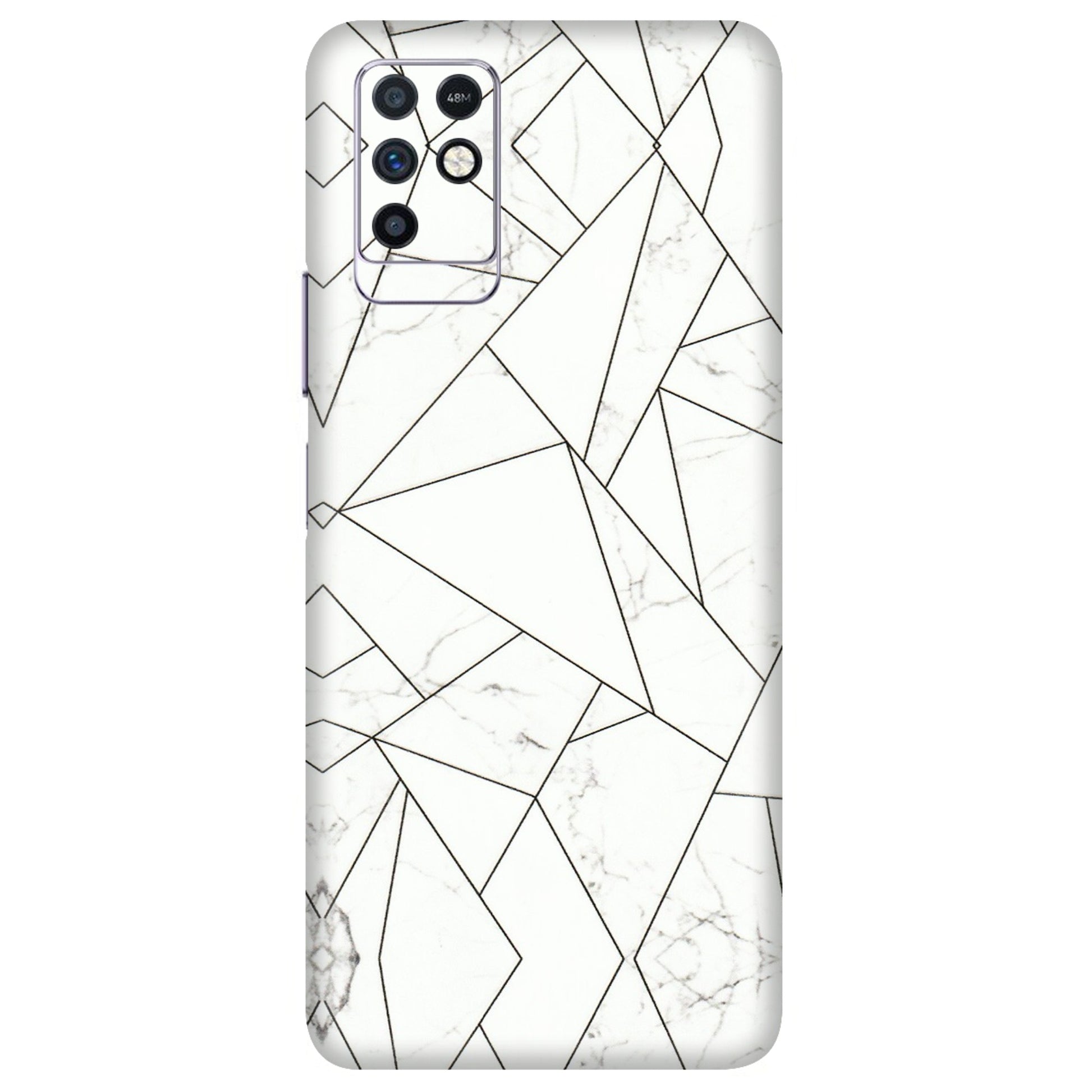 INFINIX Phone Skins (All Models) - Luxury White Marble Effect - 3D Embossed Finish (L-168) Infinix Note 10