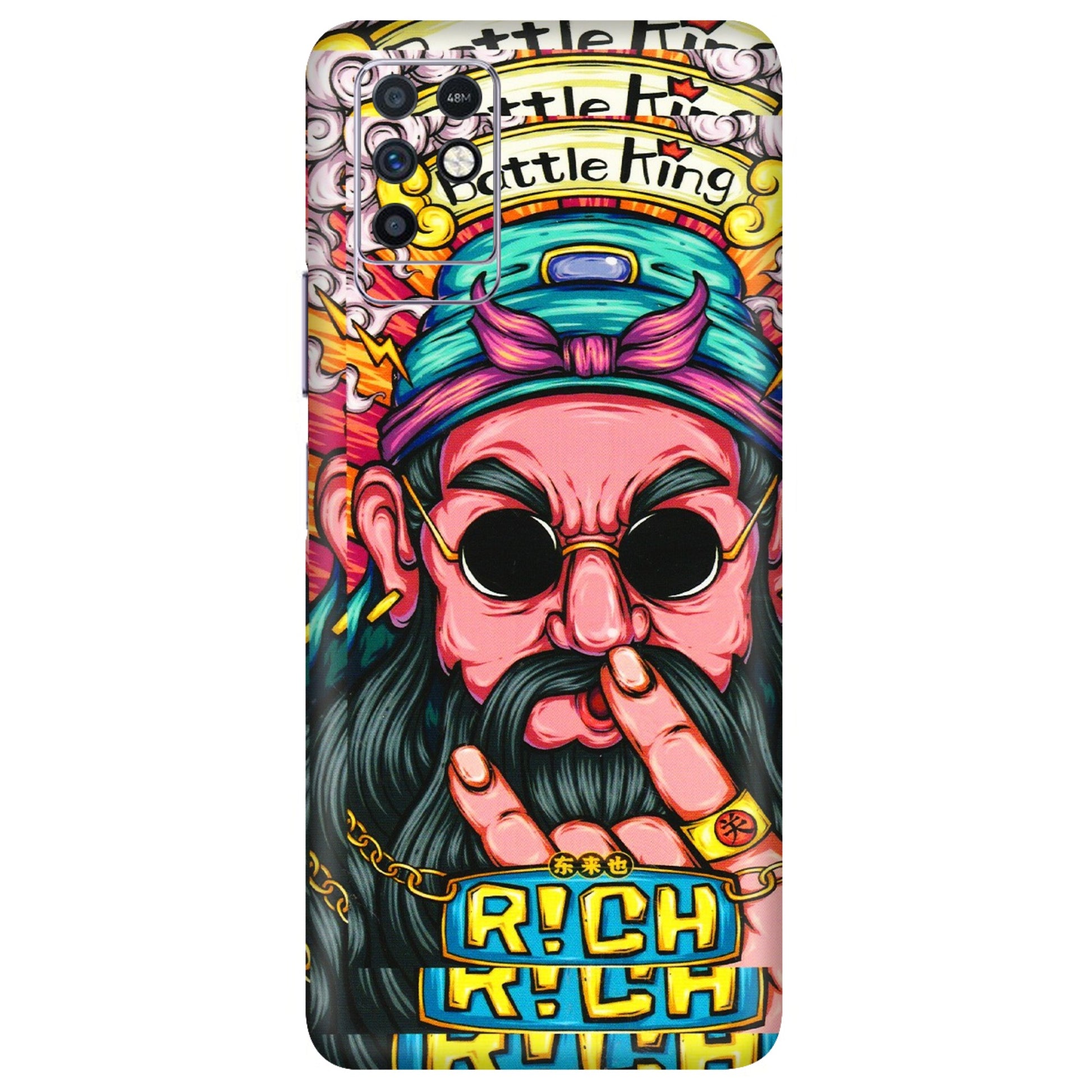 INFINIX Phone Skins (All Models) - Battle King Dude Face - 3D Embossed Finish (L-178) Infinix Note 10