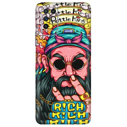 INFINIX Phone Skins (All Models) - Battle King Dude Face - 3D Embossed Finish (L-178) Infinix Note 10