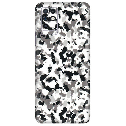 INFINIX Phone Skins (All Models) - White Black Camouflage - 3D Embossed Finish (L-18) Infinix Note 10