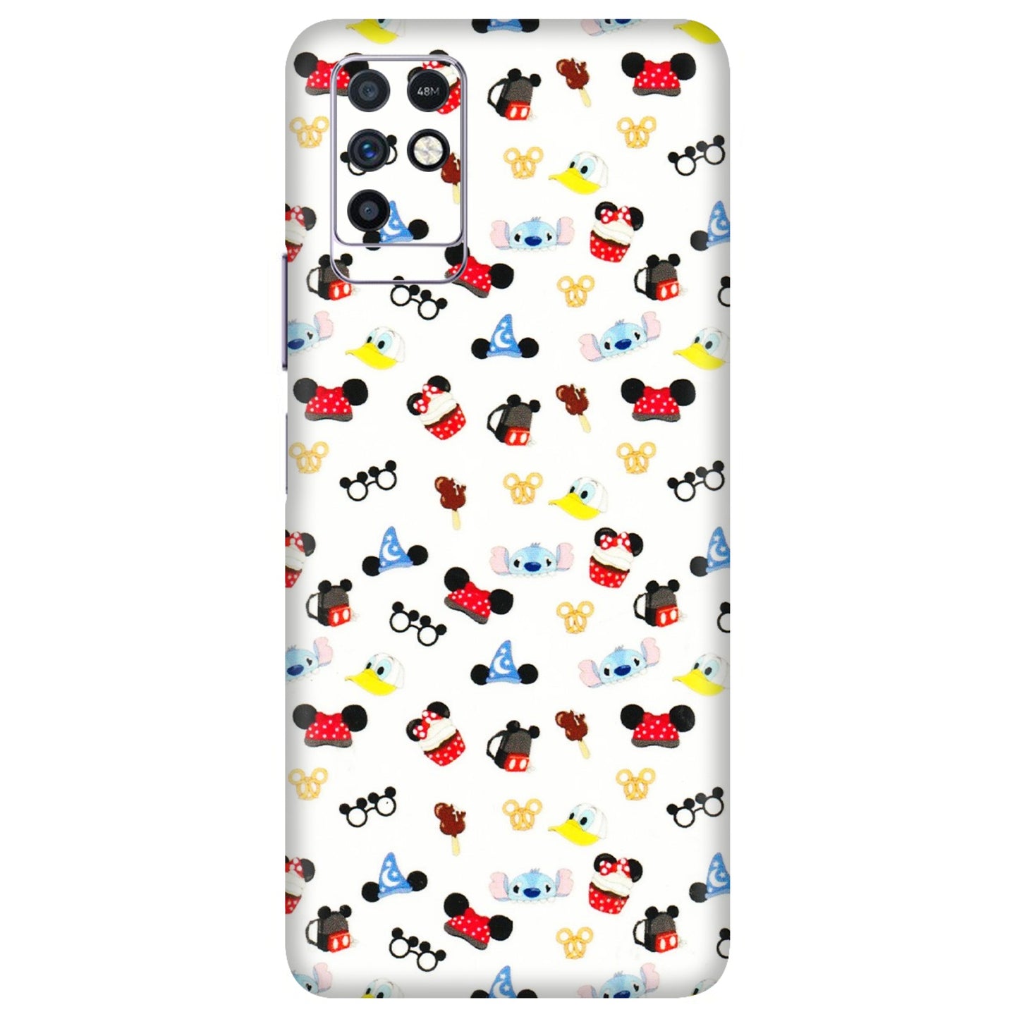 INFINIX Phone Skins (All Models) - Minnie Mouse & Donald Doodles s - 3D Embossed Finish (L-194) Infinix Note 10