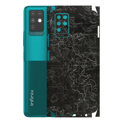 INFINIX Phone Skins (All Models) - Black map Texture - 3D Embossed Finish (L-201) Infinix Note 10