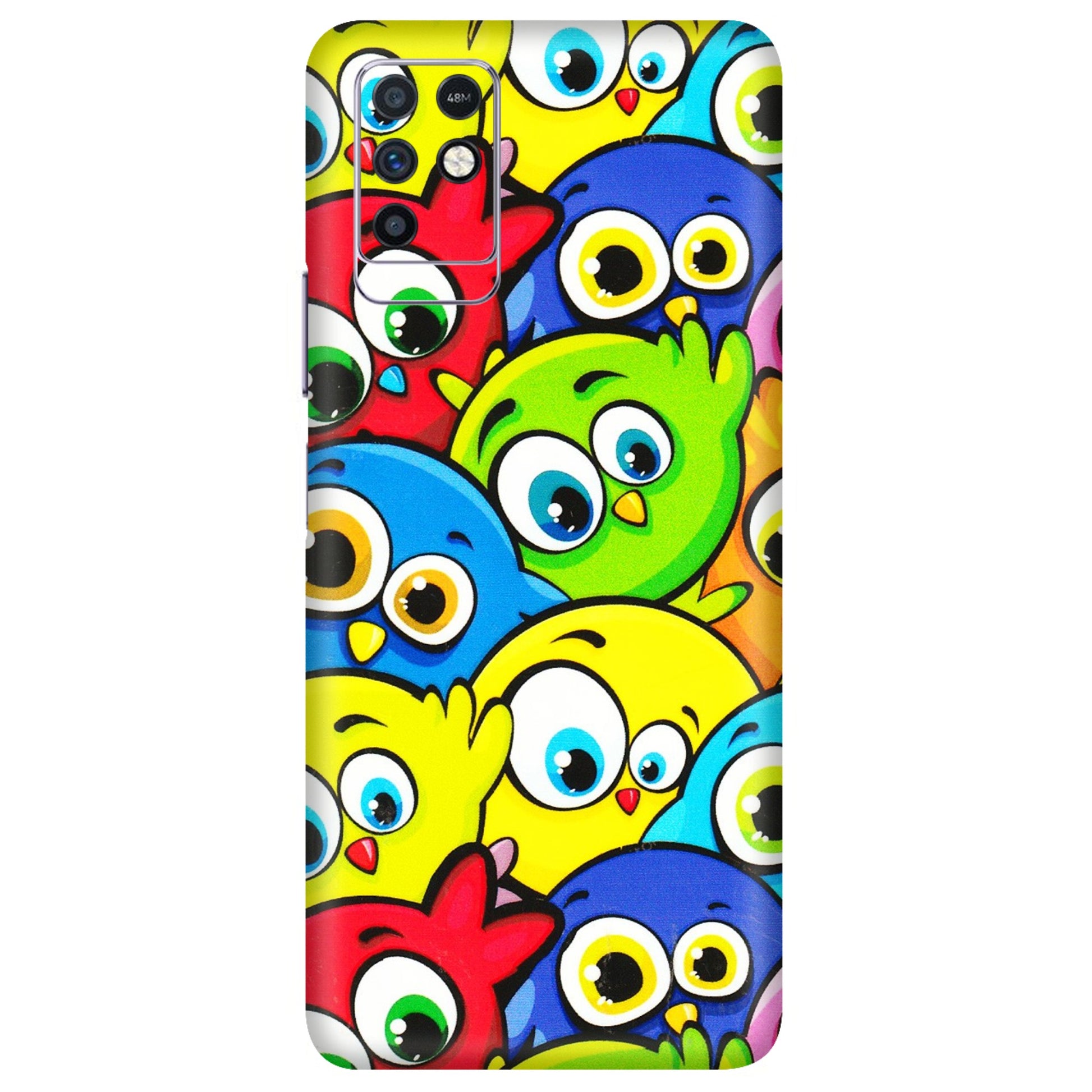 INFINIX Phone Skins (All Models) - Cute Fluffy Birds - 3D Embossed Finish (L-213) Infinix Note 10