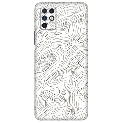INFINIX Phone Skins (All Models) - White Black Swirls - 3D Embossed Finish (L-219) Infinix Note 10