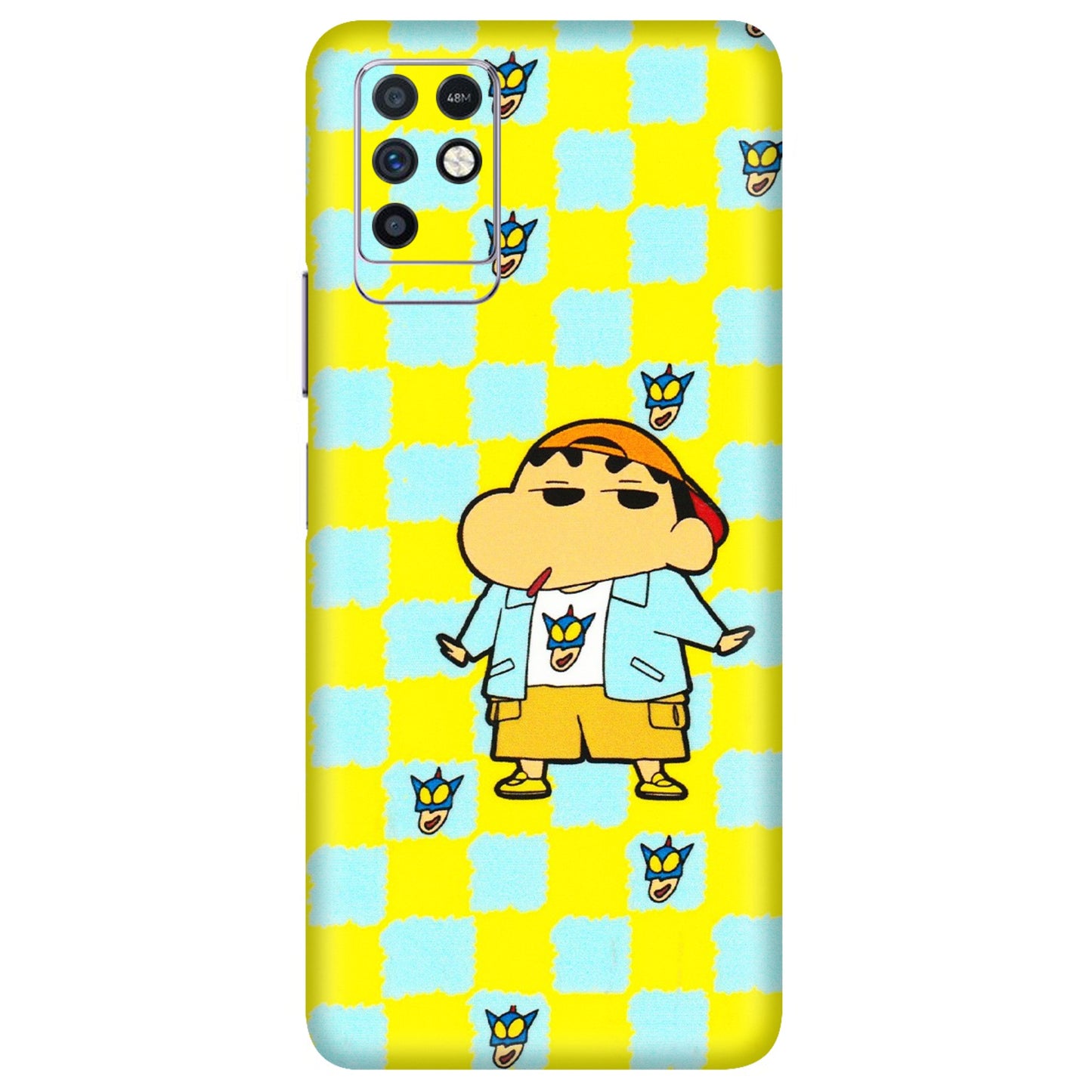 INFINIX Phone Skins (All Models) - Yellow Blue Shinchan Cute - 3D Embossed Finish (L-221) Infinix Note 10