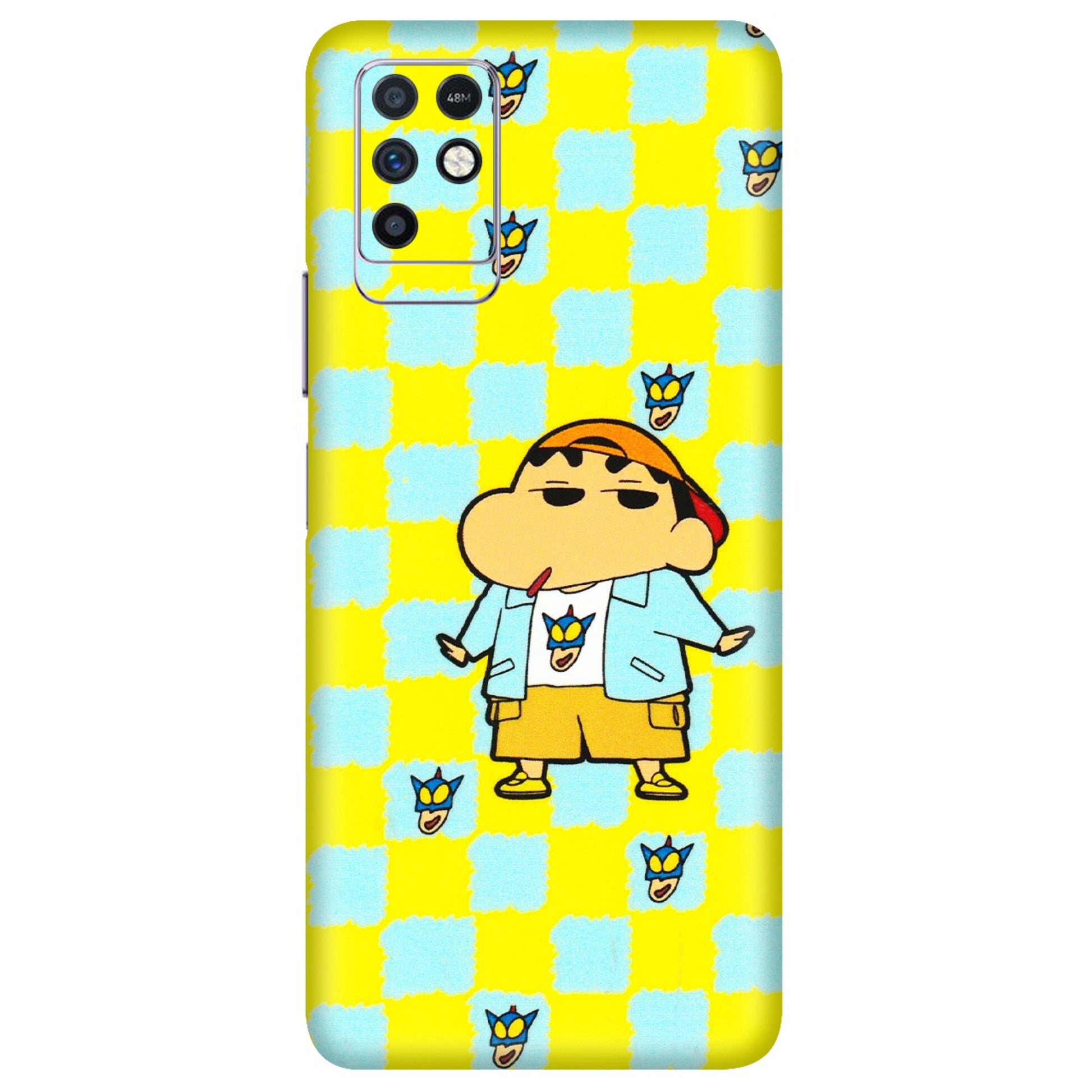 INFINIX Phone Skins (All Models) - Yellow Blue Shinchan Cute - 3D Embossed Finish (L-221) Infinix Note 10