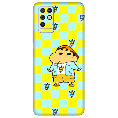 INFINIX Phone Skins (All Models) - Yellow Blue Shinchan Cute - 3D Embossed Finish (L-221) Infinix Note 10