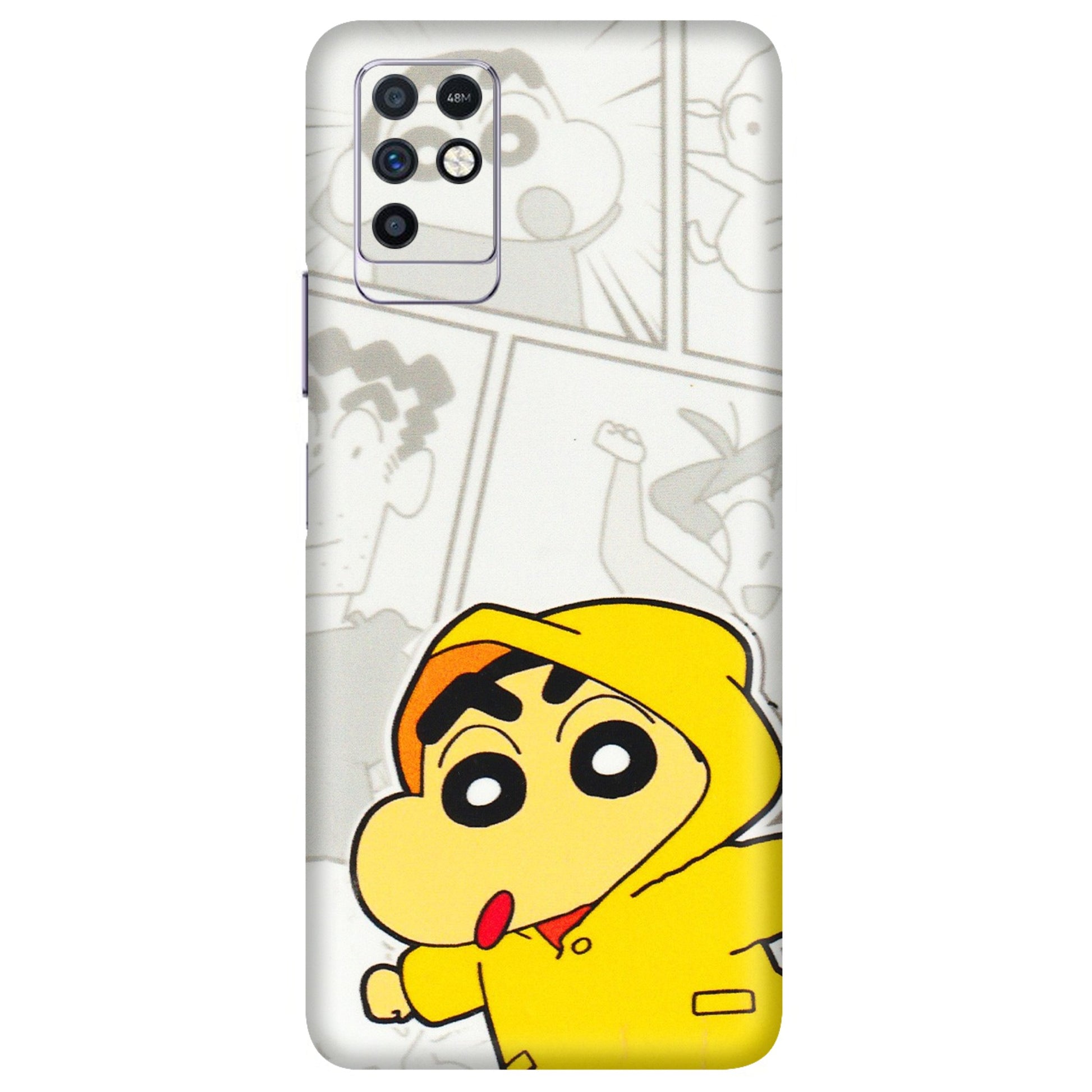 INFINIX Phone Skins (All Models) - Yellow Shinchan Comic - 3D Embossed Finish (L-246) Infinix Note 10