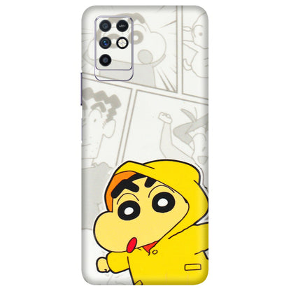 INFINIX Phone Skins (All Models) - Yellow Shinchan Comic - 3D Embossed Finish (L-246) Infinix Note 10