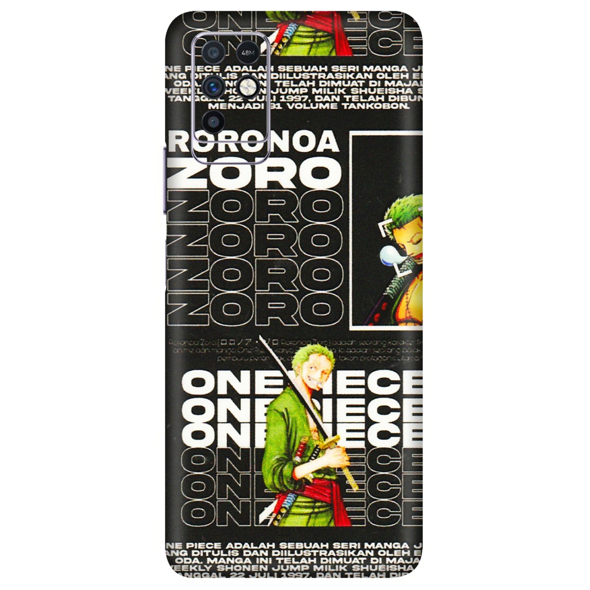 INFINIX Phone Skins (All Models) - One Piece Zoro - 3D Embossed Finish (L-250) Infinix Note 10