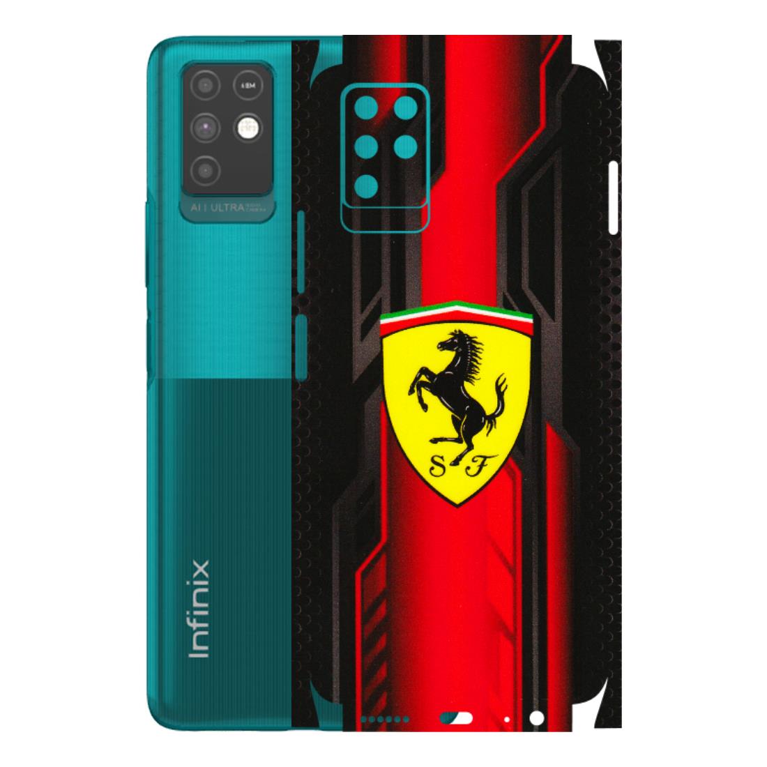 INFINIX Phone Skins (All Models) - Black Ferrari Logo - 3D Embossed Finish (L-253) Infinix Note 10