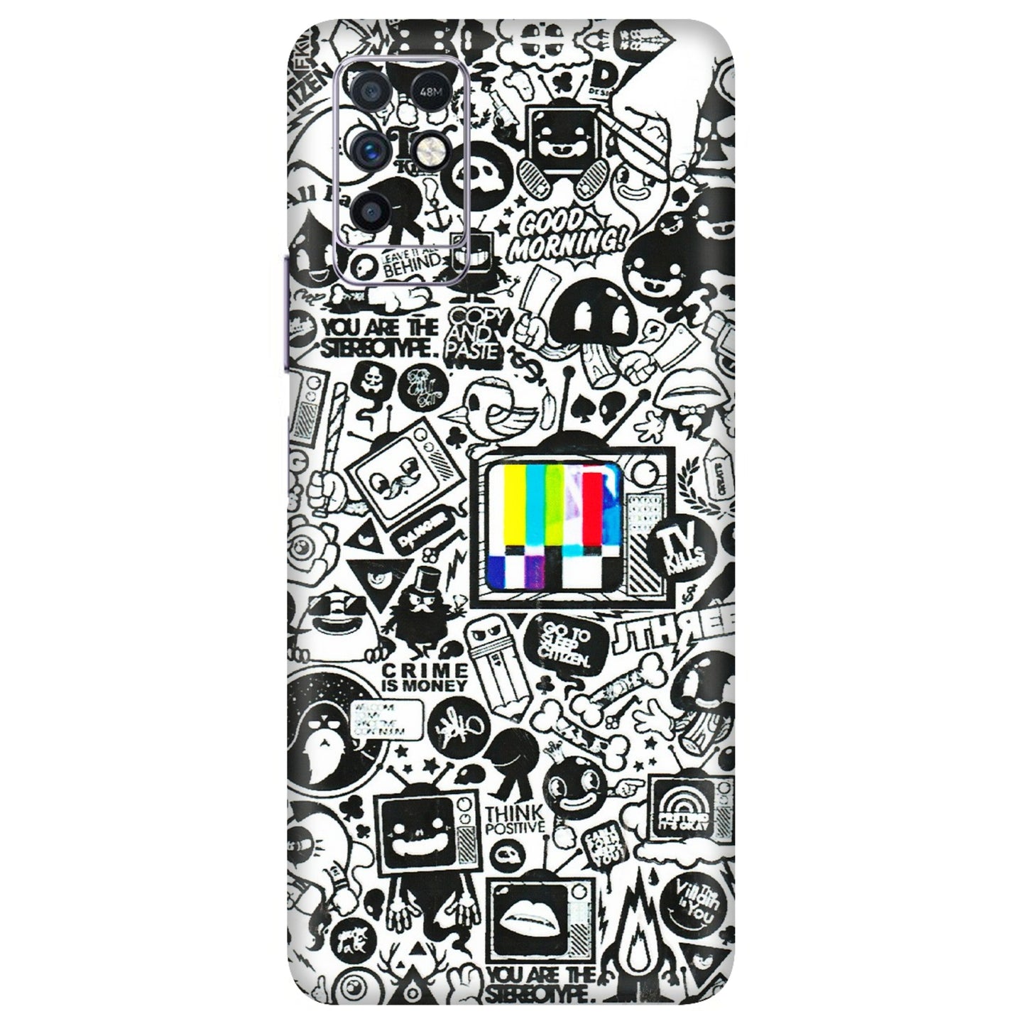 INFINIX Phone Skins (All Models) - Doodles Positive Art - 3D Embossed Finish (L-263) Infinix Note 10